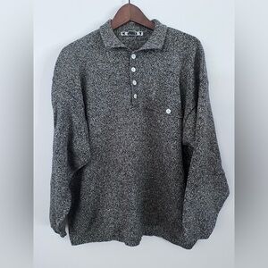 Kikit Vintage 100% Cotton Blue and White Knit Pullover Polo Sweater Men’s Size M